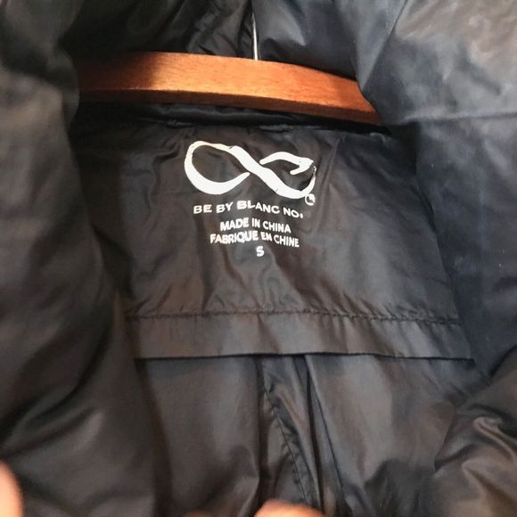 Blanc Noir 80%Down 20%Feather Fill Mixed Material Puffer AsymmetricJacket Coat S - Picture 2 of 9